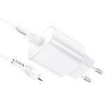 Сетевая зарядка Type-C Hoco N22 Jetta (QC3.0/PD 25W + Lightning) Белая