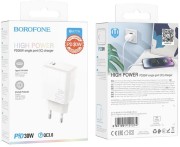 Сетевая зарядка Type-C Borofone BA77A (PD 30W) Белая