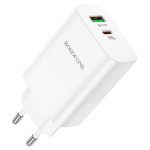 Сетевая зарядка Type-C/USB Borofone BN10 Sunlight (QC3.0/PD65W) Белая