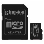 Карта памяти microSDHC 64Gb Class 10 Canvas Select Plus A1 100MB/s Kingston+ SD адаптер