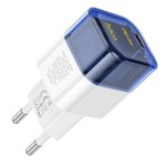 Сетевая зарядка Type-C Hoco C125A Transparent (PD20W) Синяя