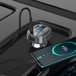 FM модулятор Hoco E70 (2*USB/QC30W/BT/FM) Черный