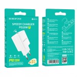 Сетевая зарядка Type-C Borofone BA81A (PD 20W) Белая