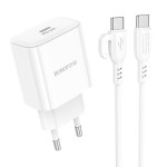 Сетевая зарядка Type-C Borofone BA81A (PD 20W + Type-C) Белая