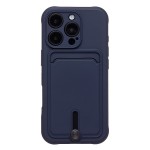 Чехол для iPhone 16 Pro SC304 с картхолдером силикон Темно-синий