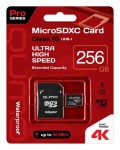 Карта памяти microSDXC 256Gb Class 10 Qumo UHS-1 U3 Pro с адаптером